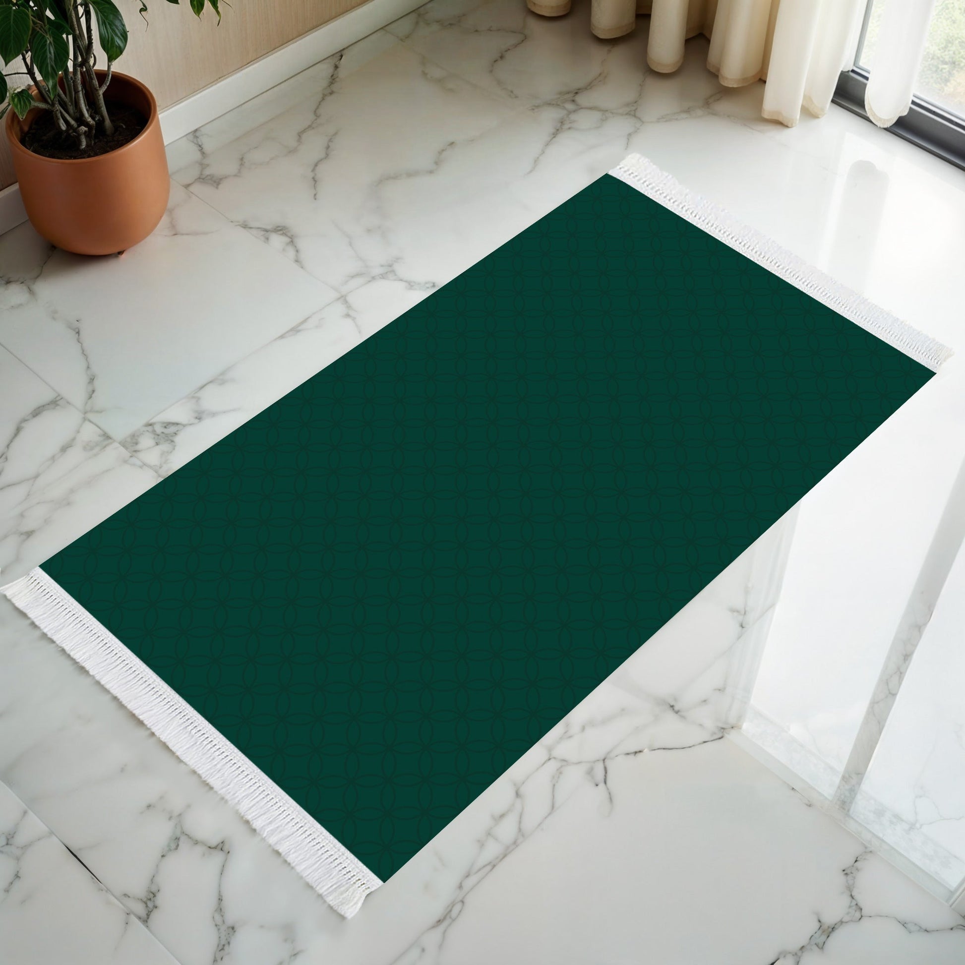 Tapis de prière rembourré vert élégance