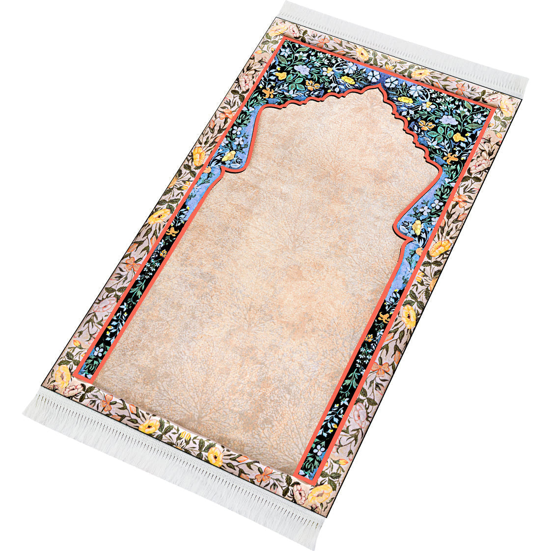 Tapis de prière rembourré fleurs andalouses