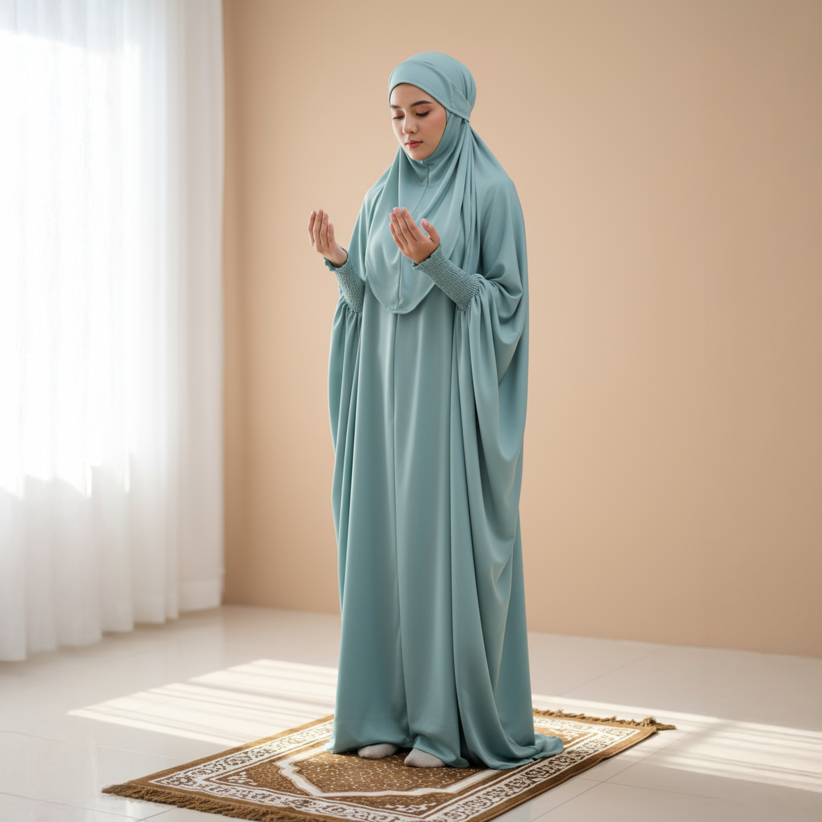 Ensemble Jilbab de prière modeste pour enfants et adultes