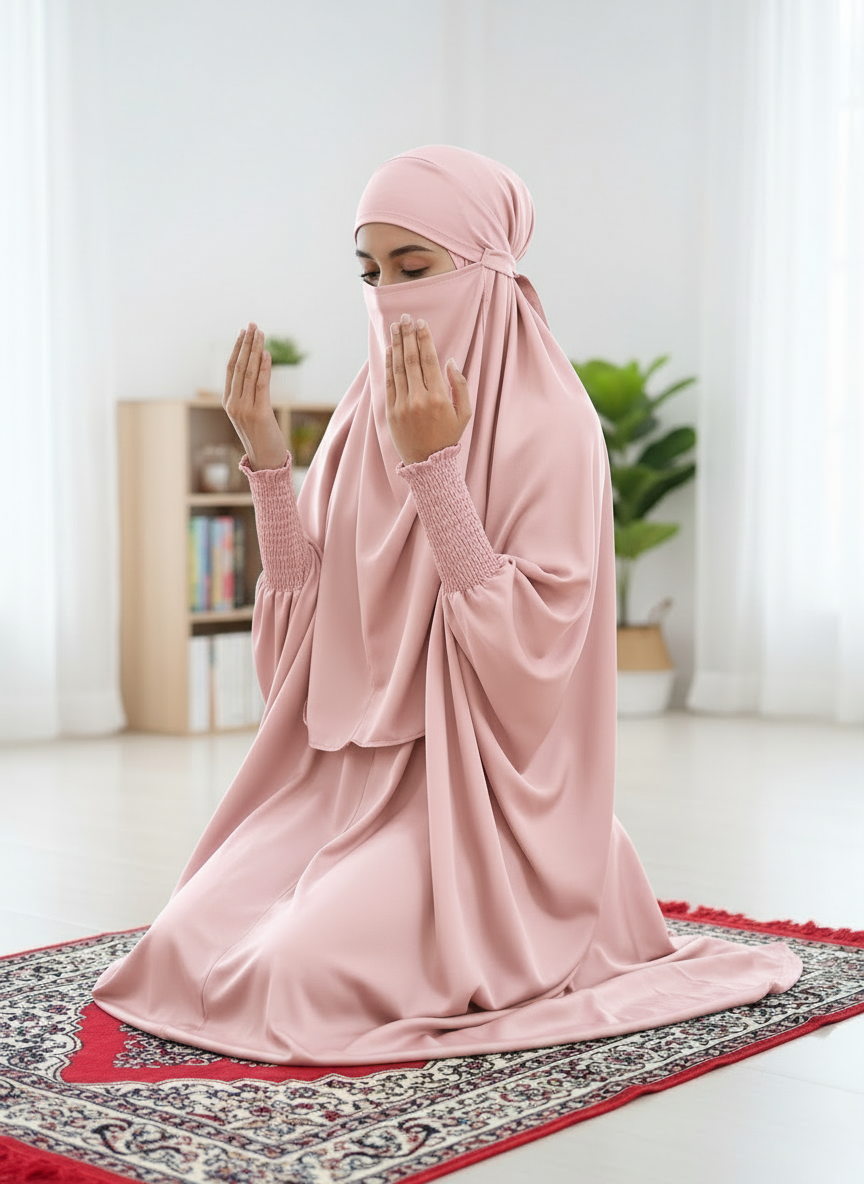 Ensemble Jilbab de prière modeste pour enfants et adultes