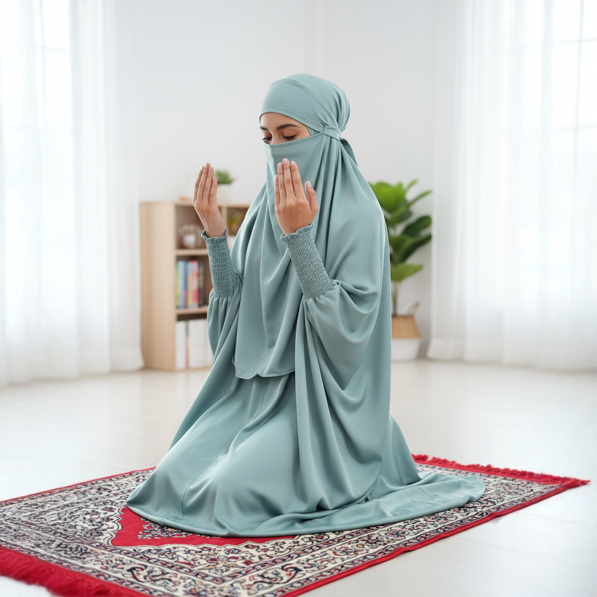 Ensemble Jilbab de prière modeste pour enfants et adultes