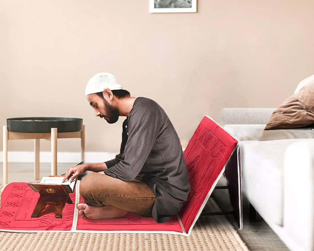 Tapis de prière pliable avec dossier