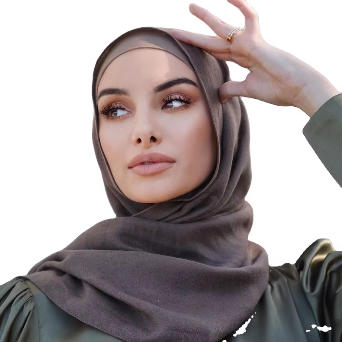 Hijab tissé pour femmes musulmanes avec sous-capuches