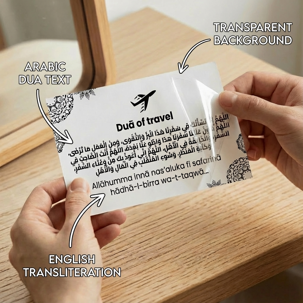 Lot de 13 autocollants transparents Duaa