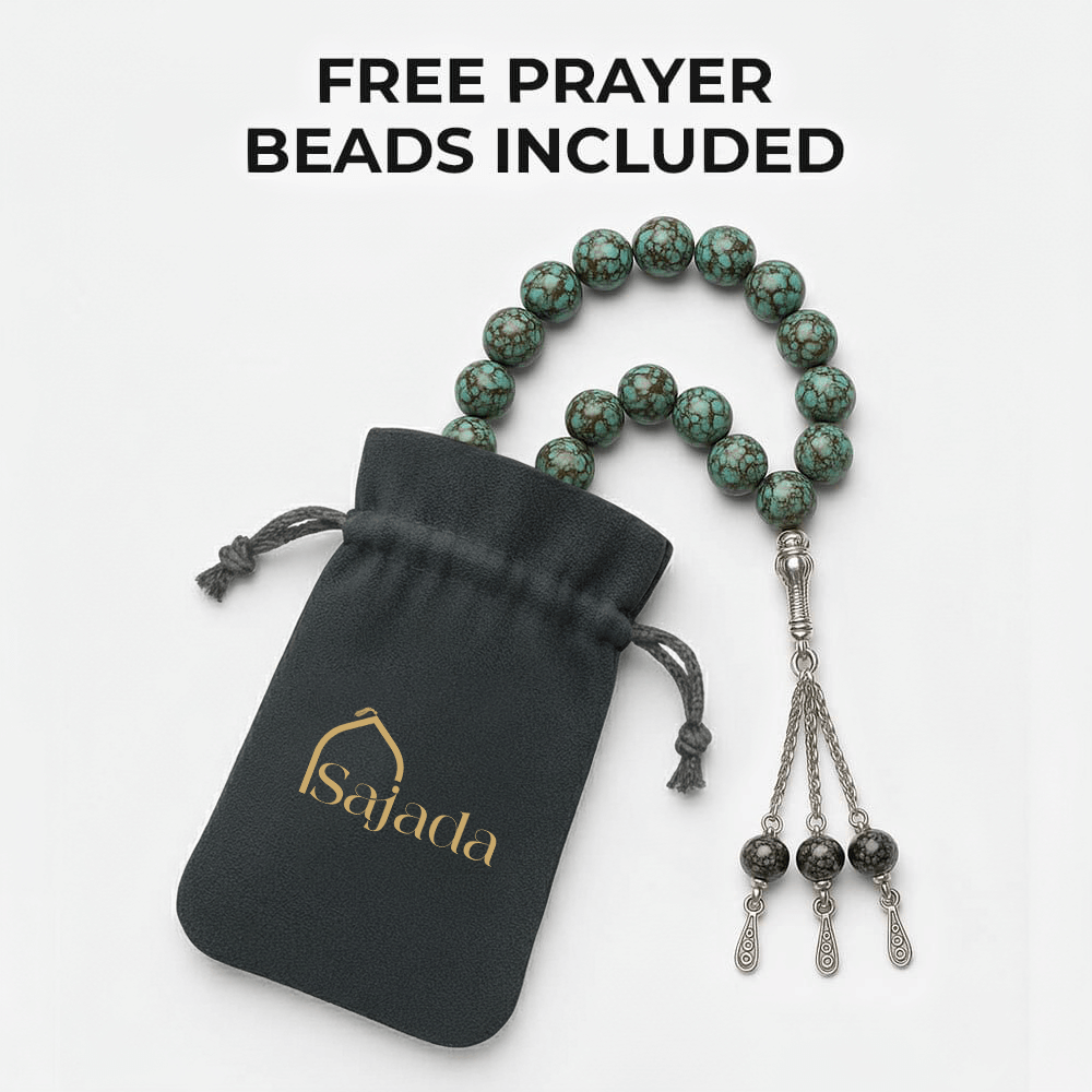 Tapis de prière rembourré de calligraphie arabe foncée