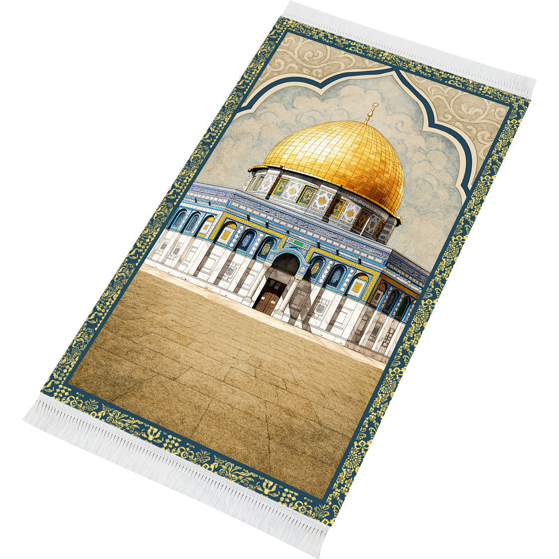 Tapis de prière rembourré aquarelle Al Aqsa