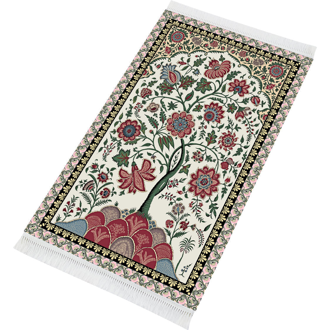 Tapis de prière rembourré floral