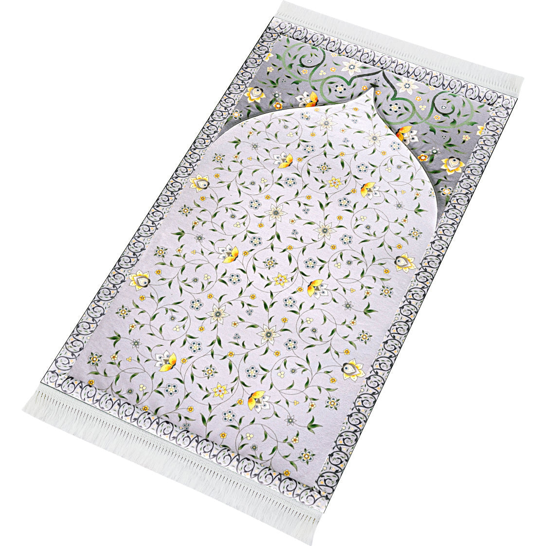 Tapis de prière rembourré Lotus jaune