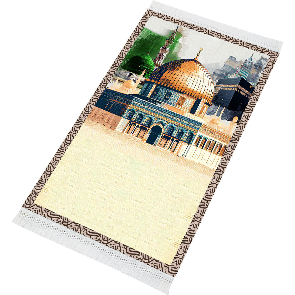Tapis de prière rembourré Al-Haramain et Al-Aqsa