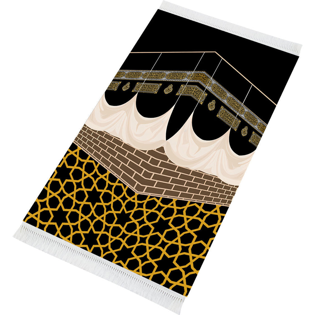 Tapis de prière rembourré d'angle Kaaba