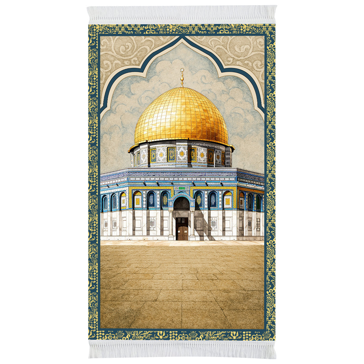 Tapis de prière rembourré aquarelle Al Aqsa