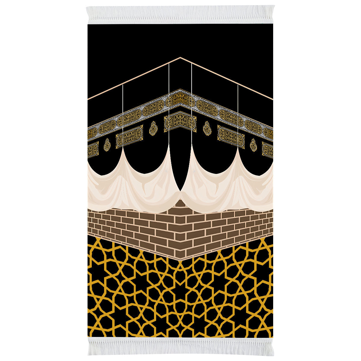 Tapis de prière rembourré d'angle Kaaba