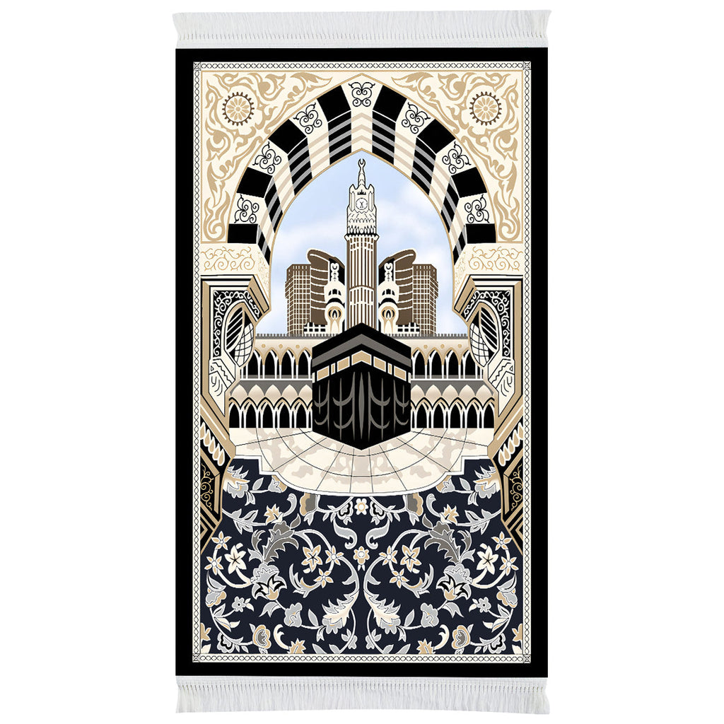 Tapis de prière rembourré Kaaba floral