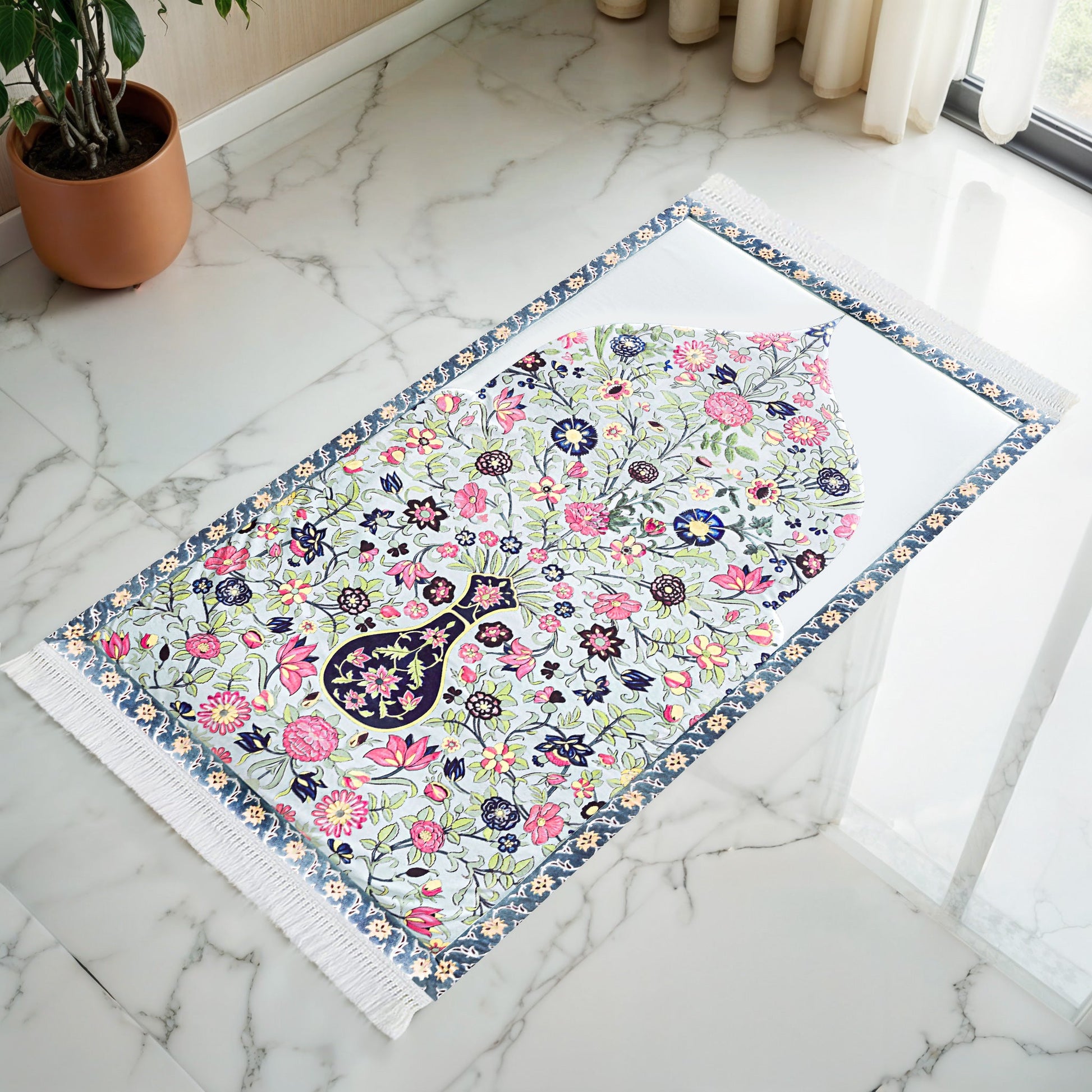 Tapis de prière rembourré fleurs de printemps